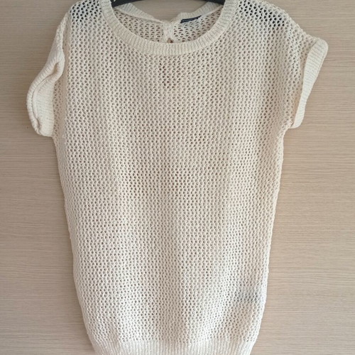 Esmara knitted oversized cream sweater used, perforated design