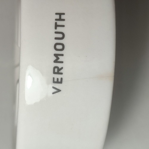 Martini vintage porcelain ashtray used with 2 cracks