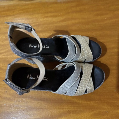 New Matic platform sandals silver-gold glitter, like new