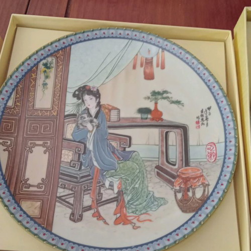 Beauties of The Red Mansion vintage Imperial Jingdezchen porcelain plates