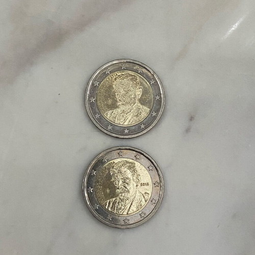 Collectible 2€ Kostis Palamas coins new, set of 2