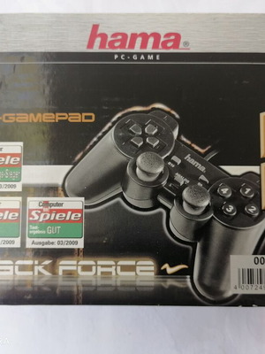 HAMA Black Force USB Gamepad καινούργιο για Sony PlayStation και PC