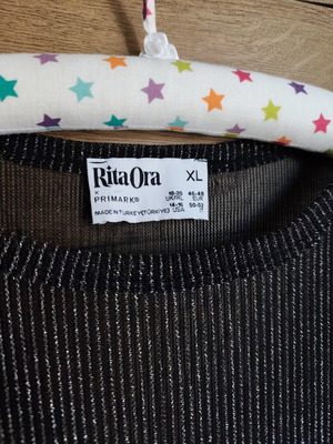 Rita Ora x Primark sheer top like new, black, XL