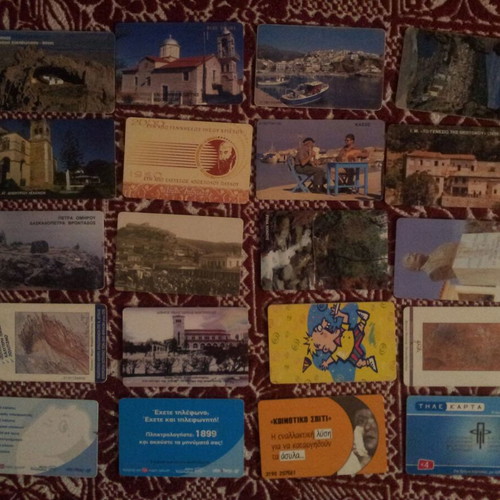 Phone cards used, pack of 20 pieces