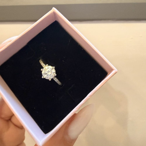 Pandora Solitaire Ring Silver 925 with CZ size 48 like new