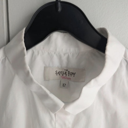 Savile Row sleeveless white cotton shirt