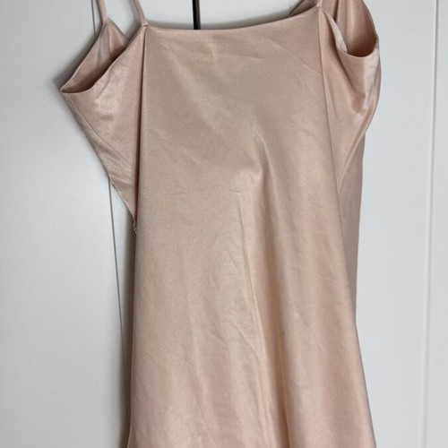 Anna Riska silk women's top size 42 used, pink beige faded apple