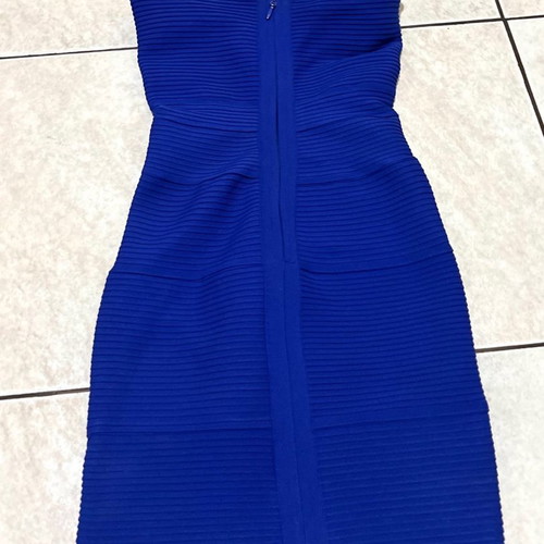 Mini bandage dress used, blue, size S