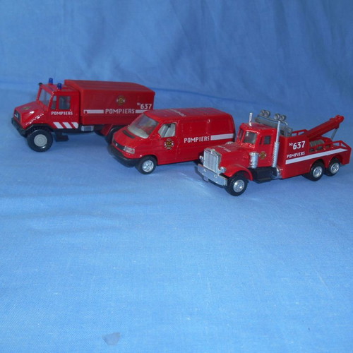 Pompiers Welly fire trucks used, pack of 3
