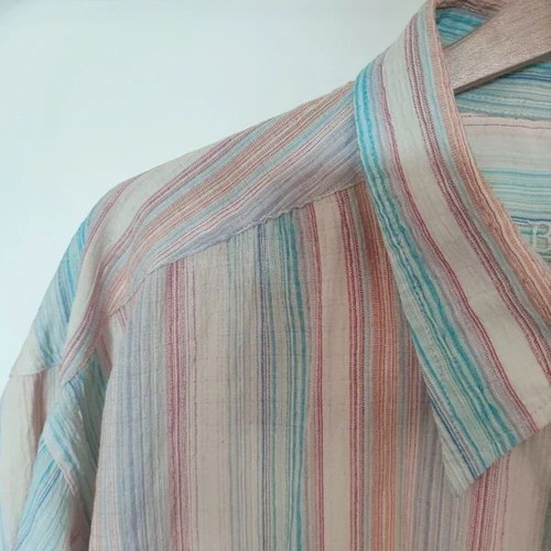 Hugo Boss vintage striped cotton men's shirt XL like new