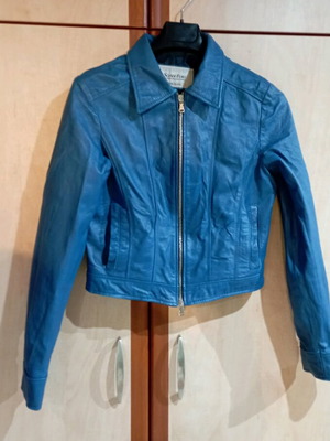 Short leather jacket Sciade Furs like new, blue, size S