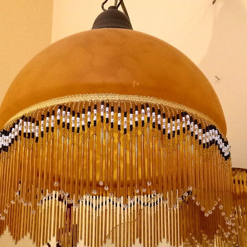 Pendant lamp with beads, diameter 0.30 m, height 0.30 m like new