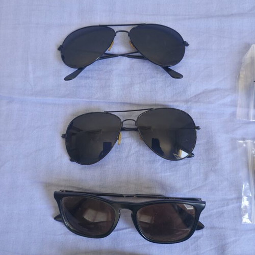 Men's sunglasses, set of 7, black
