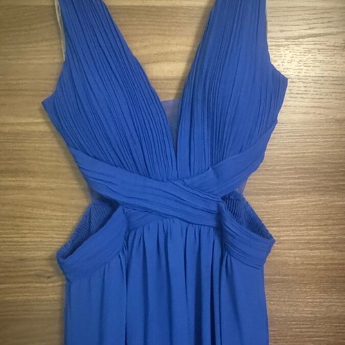 Long blue dress like new with cut out and back transparency size M