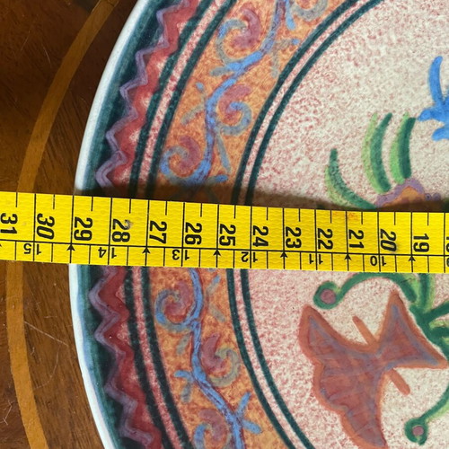 Handmade ceramic plate Manelou like new, diameter 29 cm