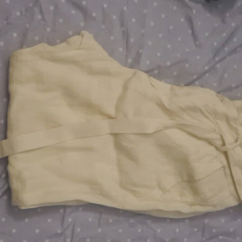 Benetton pants 100% linen with belt like new, white