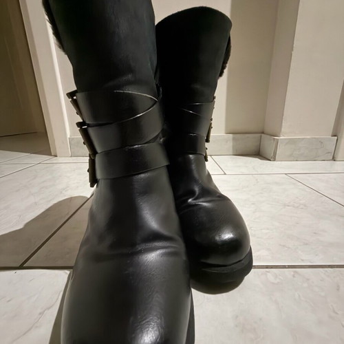 Women's boots used, size 41, black with inner fur