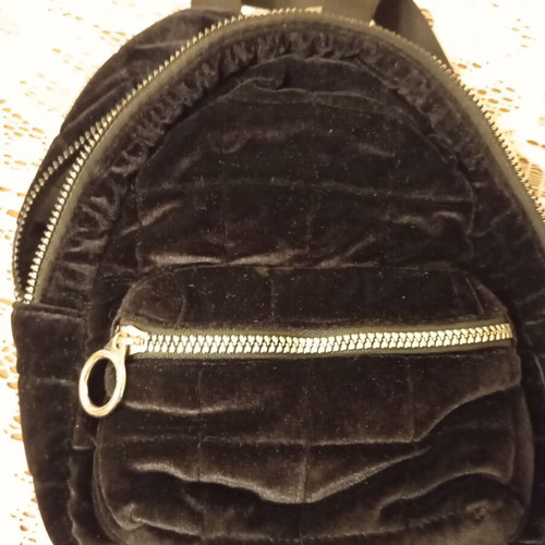 Black velvet backpack like new