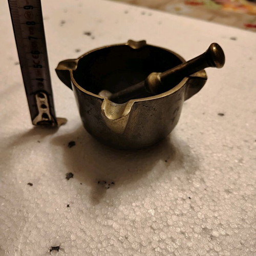 Antique brass mortar restored