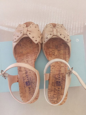Jose Saenz sandals size 36 used, beige leather, 6cm heel