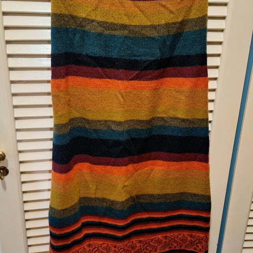 Alpaca skirt multicolored striped like new, alpaca wool and acrylic