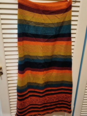 Alpaca skirt multicolored striped like new, alpaca wool and acrylic
