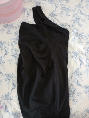 Lak large dress asymmetrical one shoulder used, black