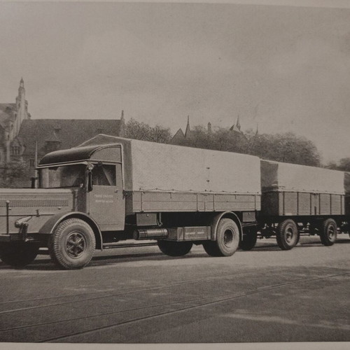 Two FAUN - WERKE NURNBERG advertising postcards used with trucks