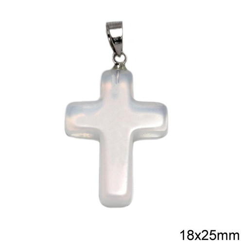 Moonstone Cross Pendant 18x25mm New