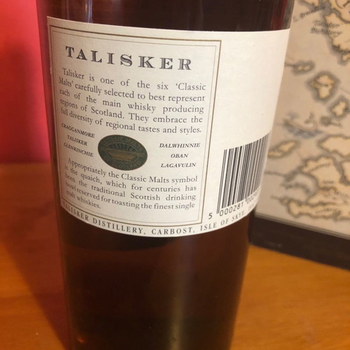 Talisker 10 Year Old "Map Label" Single Malt Scotch Whisky new, collectible 90s