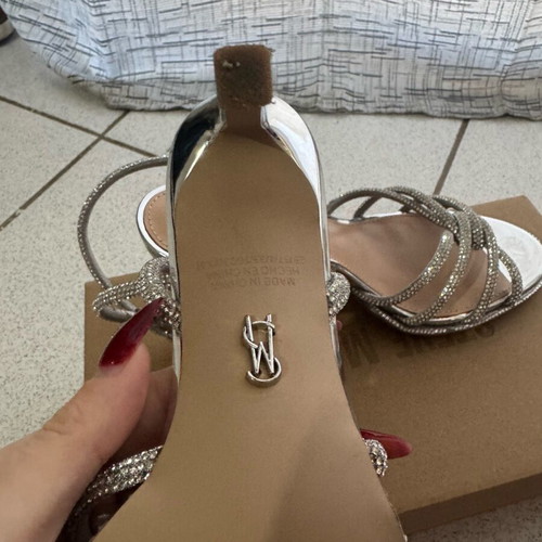 Steve Madden Kailyn silver sandals like new, size 37, 9cm heel