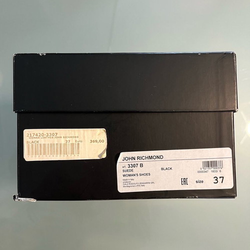 John Richmond Black Leather Shoes like new, size 37
