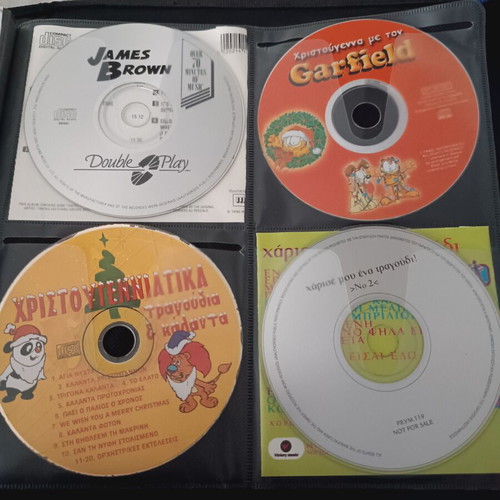 Set of 4 CDs and DVD used, James Brown, Garfield, Christmas songs
