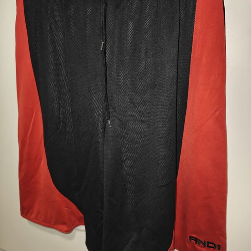 AND1 reversible basketball shorts 2XL like new, black and red