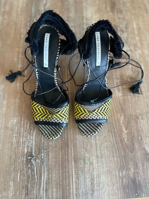 Zara sandals used with 12cm heel and black laces