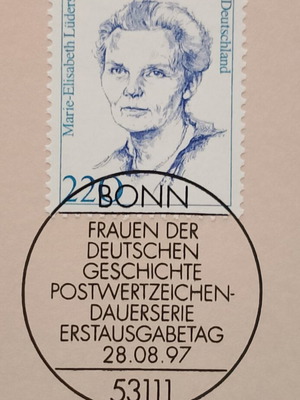 German 1997 stamp with Bonn first day cover cancellation