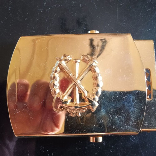 Collectible military belt buckles new, engineer medical communications war material