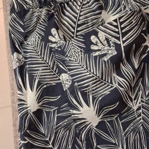 Men's Swim Shorts Large Blue and White Cotton New