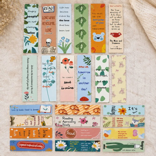 Bookmarks with unique designs and quotes, new