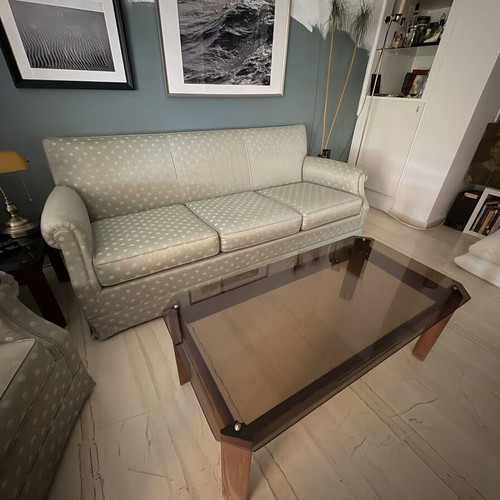 Retro 60s living room set used, sofa, armchairs, and tables