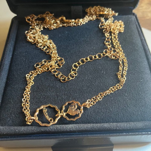 Chantecler 9K Gold Long Necklace like new, 88cm