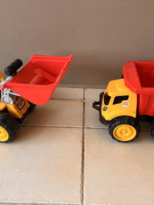 Set of large children's construction trucks like new