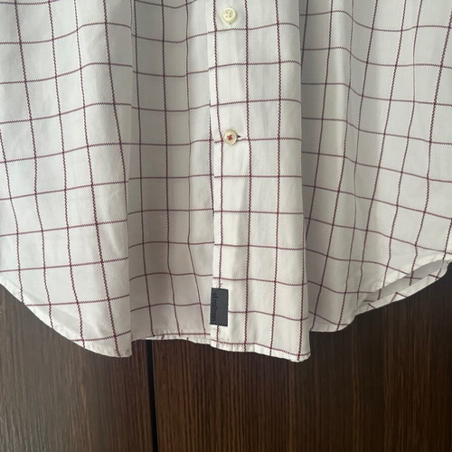 Strellson men's shirt M white with burgundy stripes like new