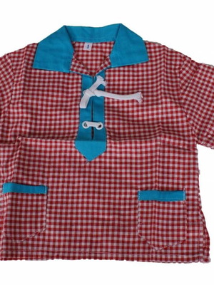 Vintage checked baby shirt new, 1960s