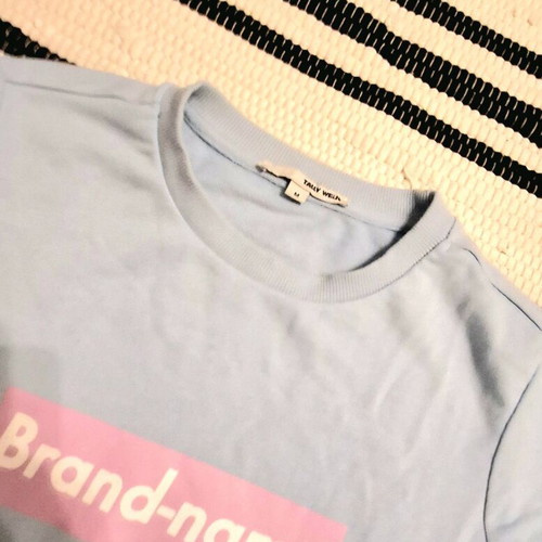 Tally Weil blue sweatshirt used, size Medium, unisex