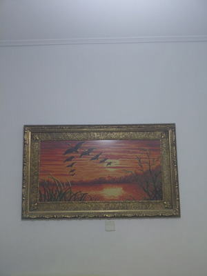 Handmade Gobelin Textile Paintings in Classic Frames, Set of 3