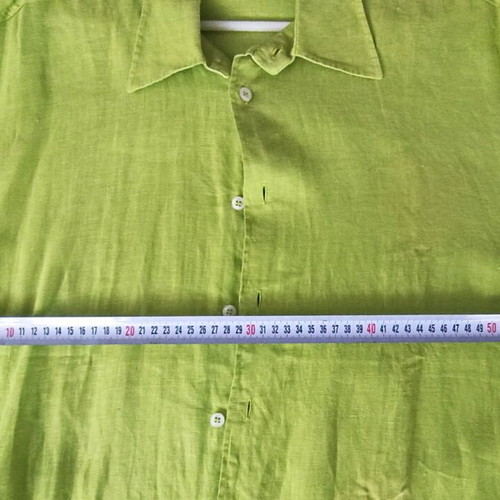 Linen shirt Navy & Green like new, green color