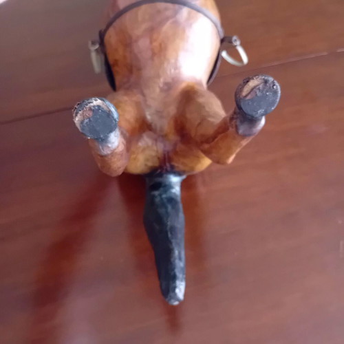 Decorative horse vintage wood and leather used, height 55cm