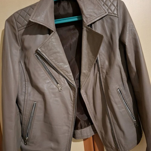 Women's leather jacket gray size M like new