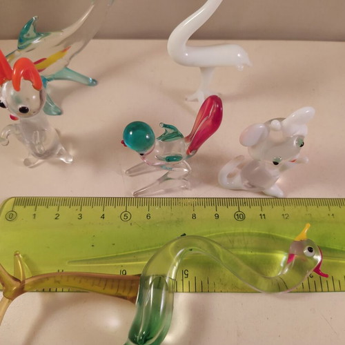 Glass decorative set, 6 pieces, miniatures
